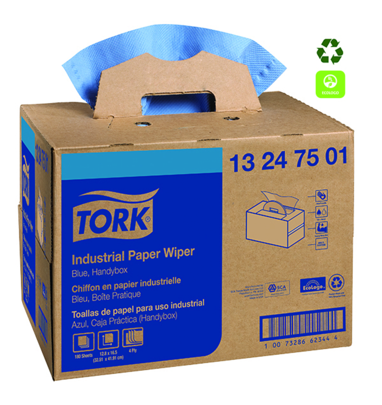 Industrial Paper 4 Ply Wipers - Blue - Handy Box - First Tool & Supply