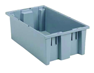 19-1/2 x 13-1/2 x 8'' - Gray Nest-Stack-Tote Box - First Tool & Supply