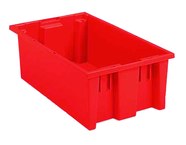 19-1/2 x 13-1/2 x 8'' - Red Nest-Stack-Tote Box - First Tool & Supply