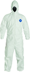 Tyvek® White Zip Up Coveralls w/ Attached Hood & Elastic Wrists  - X-Large (case of 25) - First Tool & Supply