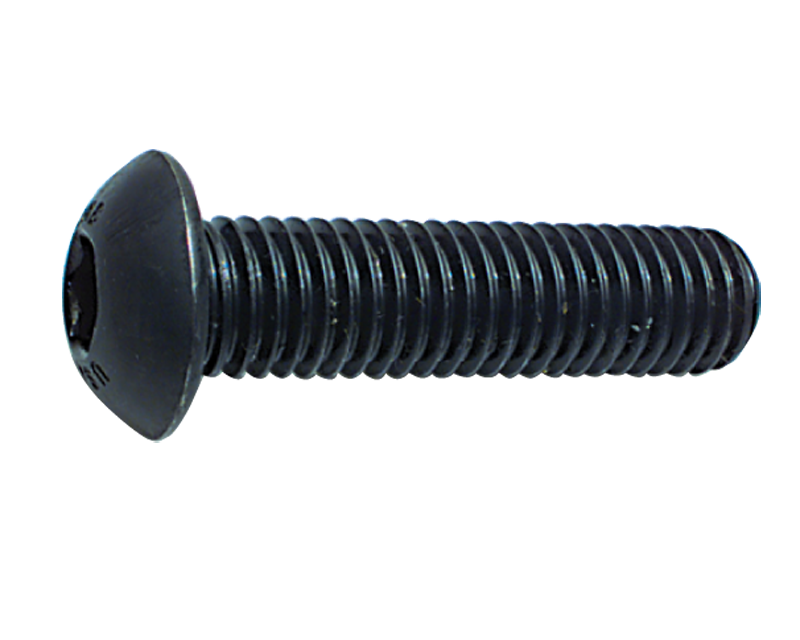 M8 - 1.25 x 35 - Black Finish Heat Treated Alloy Steel - Cap Screws - Button Head - First Tool & Supply