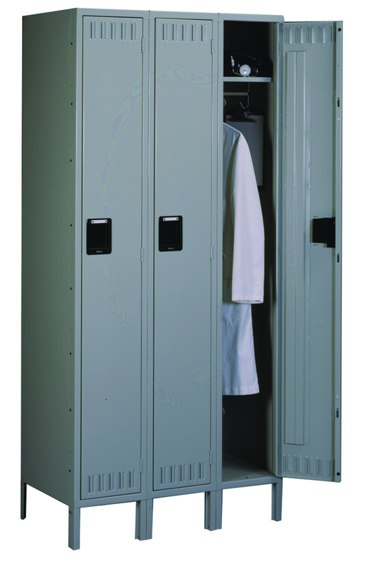 72"W x 18"D x 72"H Sixteen Person Locker (Each opn. To be 12"w x 18"d) with Coat Rod, w/6"Legs, Knocked Down - First Tool & Supply