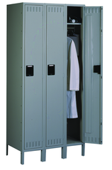 72"W x 18"D x 72"H Sixteen Person Locker (Each opn. To be 12"w x 18"d) with Coat Rod, w/6"Legs, Knocked Down - First Tool & Supply