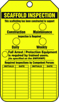 Scaffold Tag, Scaffold Inspection (Checklist)/Key Responsibility, 25/Pk, Plastic - First Tool & Supply
