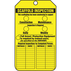 Scaffold Tag, Scaffold Inspection (Checklist)/Key Responsibility, 25/Pk, Cardstock - First Tool & Supply