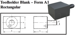 VDI Toolholder Blank - Form A1 Rectangular - Part #: CNC86 B50.125.160.120 - First Tool & Supply