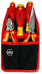5 Piece - Insulated Belt Pack Pouch Set with 6.3" Diagonal Cutters; 8" Long Nose Pliers; Slotted 3.0; 4.5 and Phillips # 2 Screwdrivers in Belt Pack Pouch - First Tool & Supply