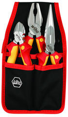 3 Piece - Insulated Belt Pack Pouch Set with 6.3" Diagonal Cutters; 8" Long Nose Pliers; 8" Combination Pliers in Belt Pack Pouch - First Tool & Supply