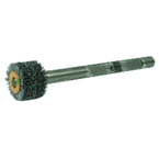 3" Diameter - Crimped Filament Internal Brush Deburring Tool - 0.055/120 Grit - 3/8" ARBOR - First Tool & Supply