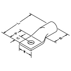 3M Scotchlok Copper One Hole Lug 30019 up to 35 kV 4 AWG Stud Size 1/4 (6) Gray - First Tool & Supply