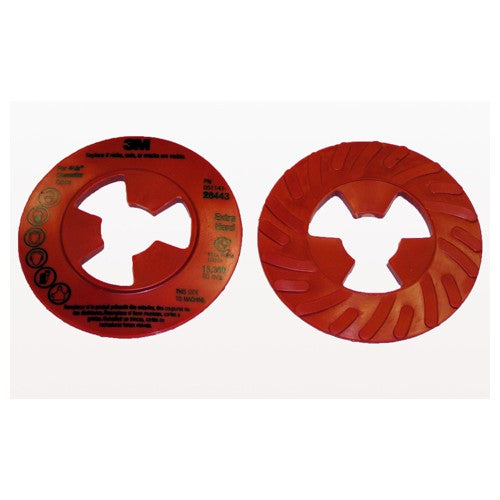 ‎3M Disc Pad Face Plate Ribbed 28443 4-1/2″ Extra Hard Red - First Tool & Supply