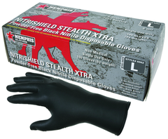 NitriSheild Stealth- 6 Mil Black Nitrile, PF Disposable Gloves - Size S - First Tool & Supply