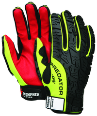 Predator Hi-Vis, Synthetic Palm, Tire Tread TPR Coating Gloves - Size Medium - First Tool & Supply