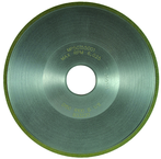6 x 3/4 x 1-1/4'' - 1/8'' Abrasive Depth - 150 Grit - 45 Degree Angle Type 15V9 Diamond Dish Wheel - First Tool & Supply