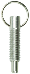 Hand Retractable Spring Plunger with Pull Ring - .75 lbs Initial End Force, 3 lbs Final End Force (3/8-16 Thread) - First Tool & Supply